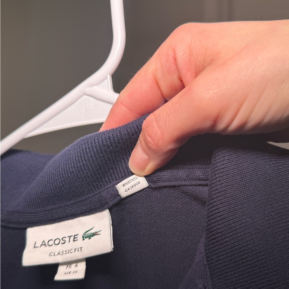Lacoste Dark Blue Polo with Green Logo - Picture 4 of 5
